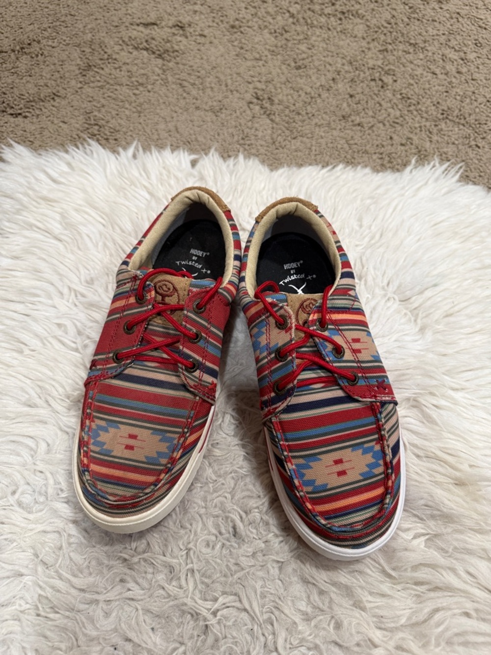 Women's Twisted X Boots Hooey Loper Aztec Print Slip On Sneakers Size 5.5 M